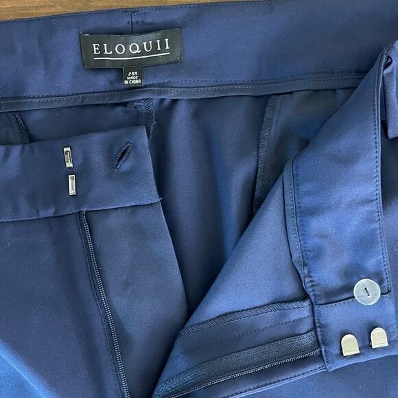 Eloquii Navy Blue Straight Leg Trouser Pants Office Career Wear Women's 26 R NEW - Picture 4 of 11